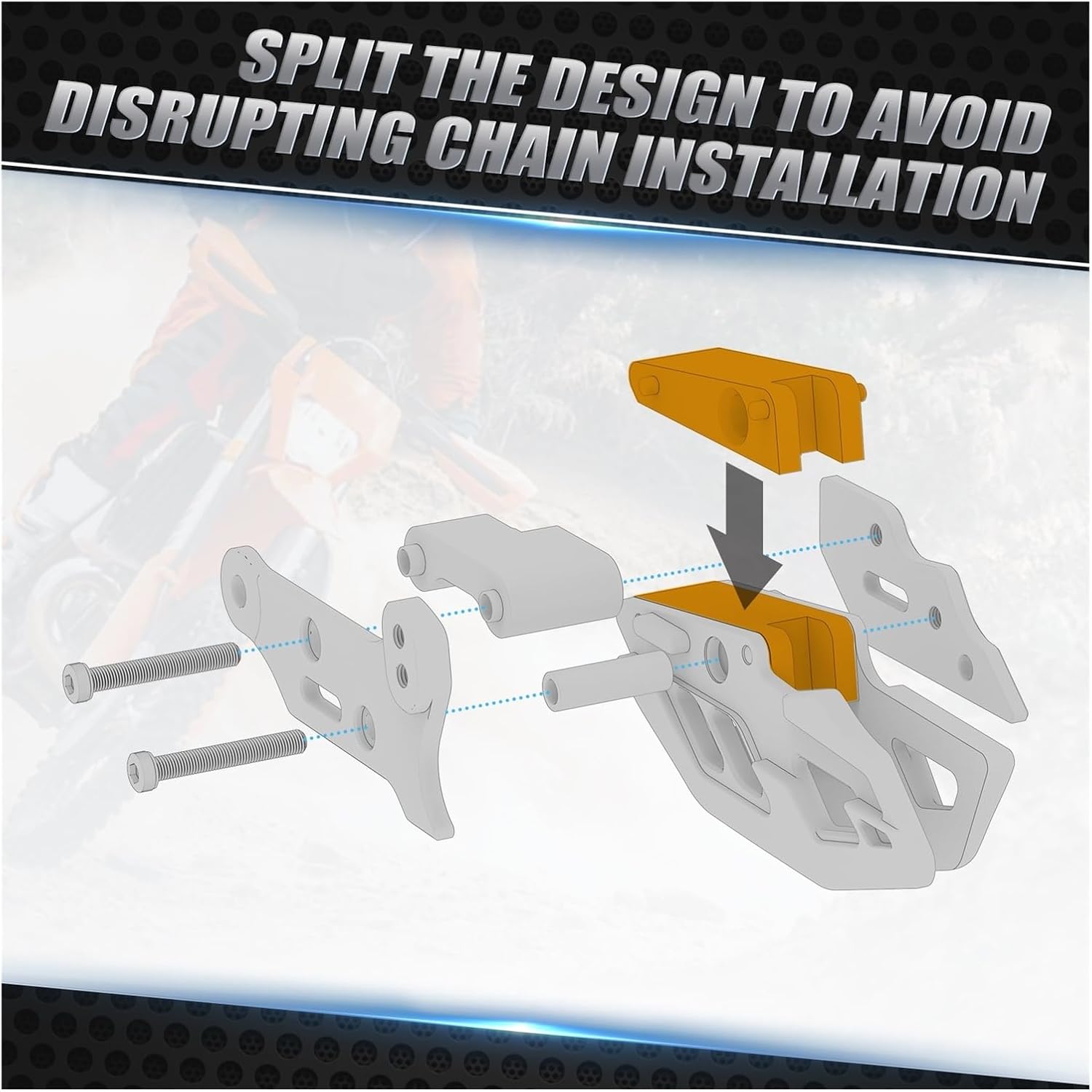 Compatible with KTM 390 Adventure 2020-2024 Motorcycle Chain Guide 790 890 Adventure 2019-2024 690 SMCR Enduro 2008-2024 250 20-21(Orange)