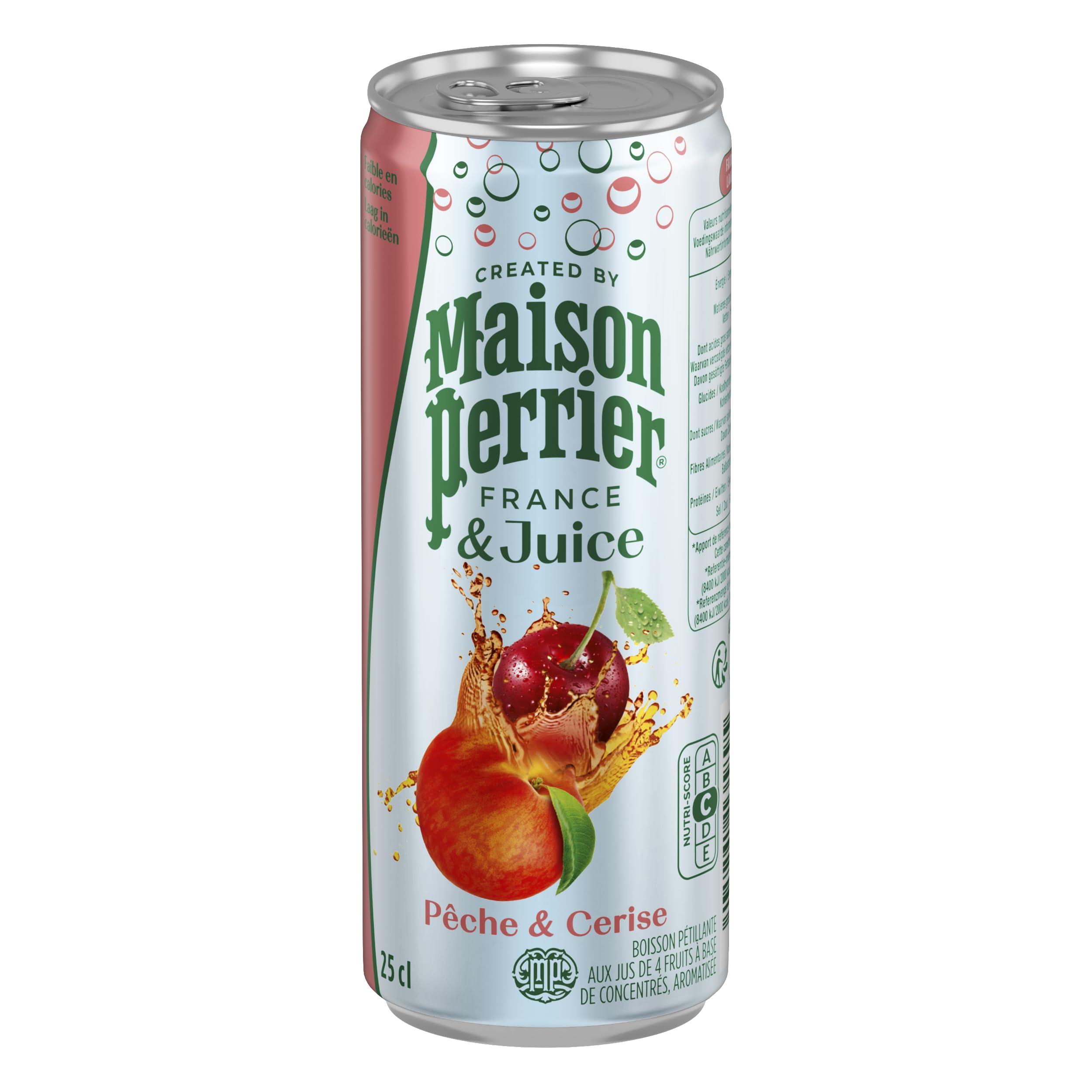 MAISON PERRIER et MAGNETIC JUICE Boisson Gazeuse Pêche Cerise - 6 packs de 4x25cl