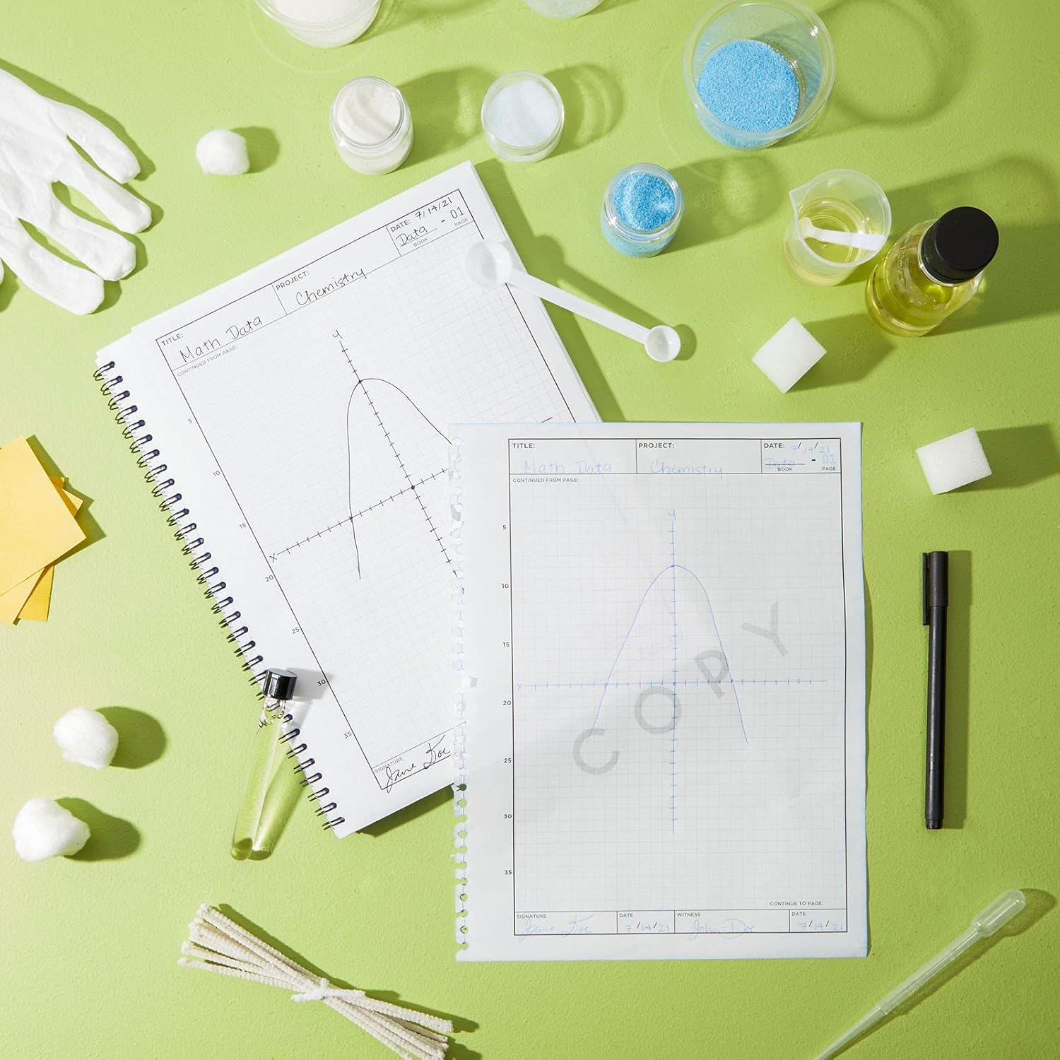 Carbonless Laboratory Notebook with 100 Sheets, Engineering Paper (8.5x11 In, 2 Pack) : Office Products