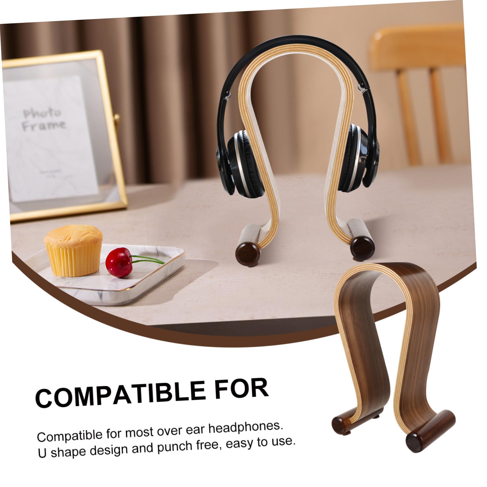 Cabilock Soporte para Auriculares de Madera de Nogal y Estable Exhibidor para Gaming y Uso Diario