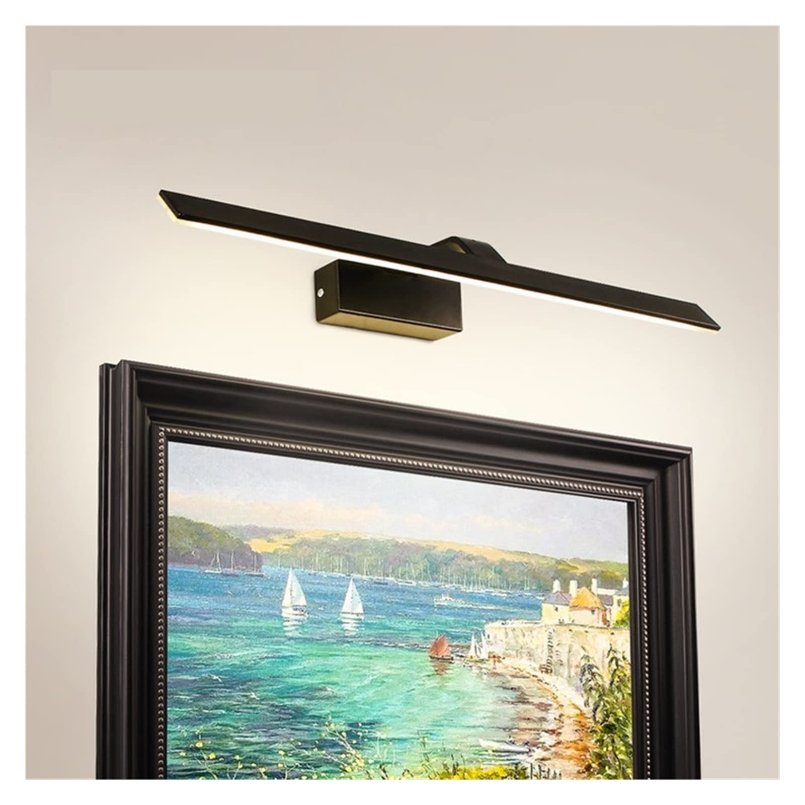 Luces de cuadro para pared, Luz de pared Led, lámpara de pared de baño blanca y negra nórdica, 12W, 55CM, for interior, sala de estar, dormitorio, accesorio de iluminación de pared ,para cuadros,marco
