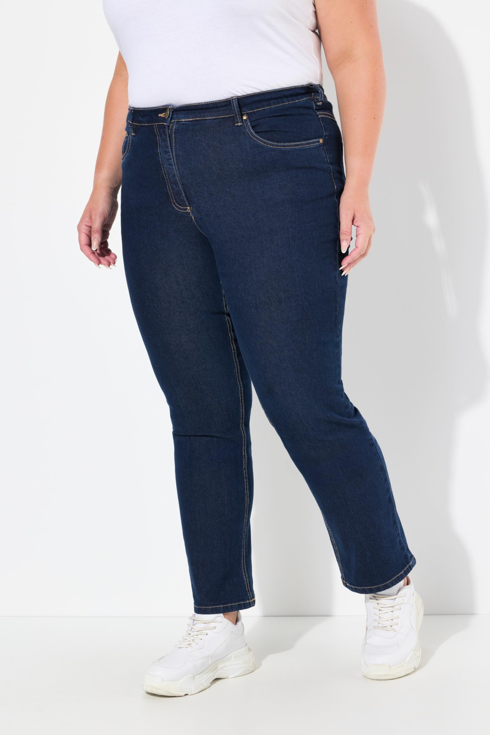 Ulla Popken Femme Grandes Tailles Jean Mandy 5 Poches, Jambe Droite, matière Stretch 702859