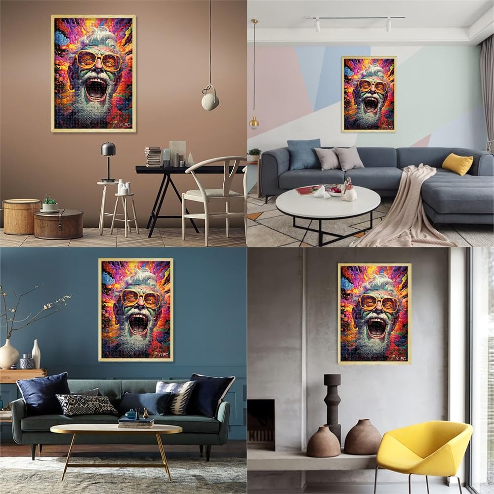 Puzzle per Adulti 2000 pezzi Vecchio Uomo Felice Gioco di Puzzle Stimolante Fantastici Regali e Giocattoli 27,56 "x 39,37" per Adolescenti da 14 Anni