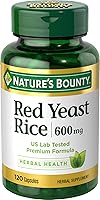 Vista 1 de Nature's Bounty Píldoras de arroz de levadura roja y suplemento de salud a base de hierbas, suplemento dietético, 600 mg, 120 cápsulas