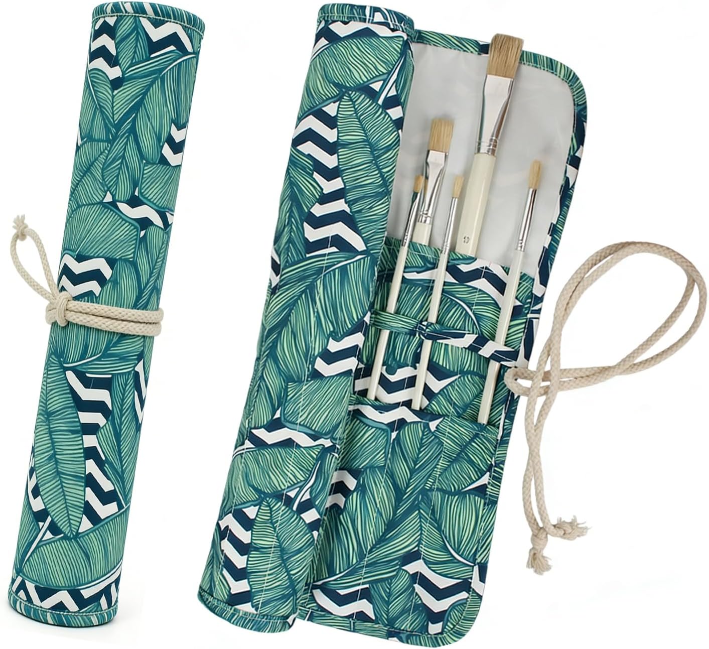 Paint Brush Holder Storage 20 Slots Art Brush Roll Canvas Pouch Artist Paint Brush Holder Roll Up Brush Bag Case Paint Storage Canvas Pouch for Watercolor Gouache