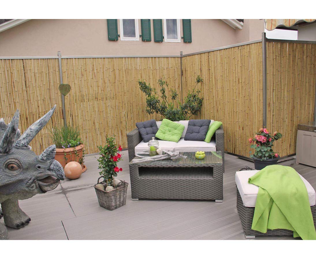 bambus-discount.com Mata bambusowa Bali Heavy 100 x 250 cm, zwijane ogrodzenie z rur bambusowych, 1 m x 2,5 m