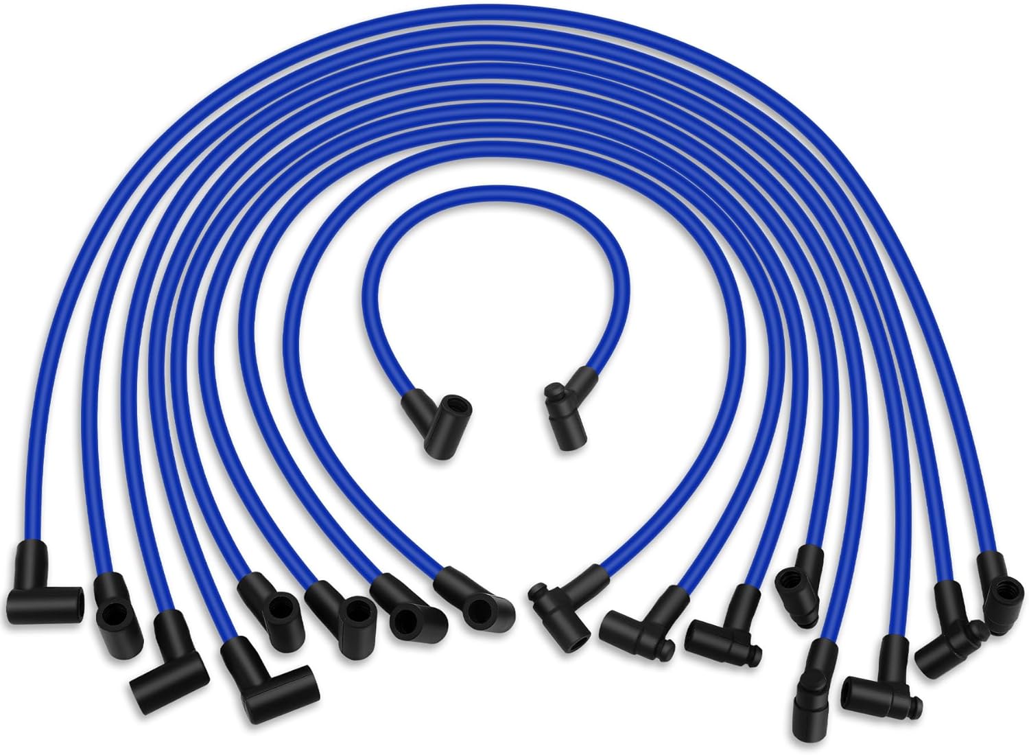 X4XZ 64602 High Performance Low Resistance 8mm Spark Plug Wire Set for 1974-1988 Chevy/GM SBC 305 350 400 Engine HEI 90 deg Spark Plug Wire Replace# 64602 (Set of 9)