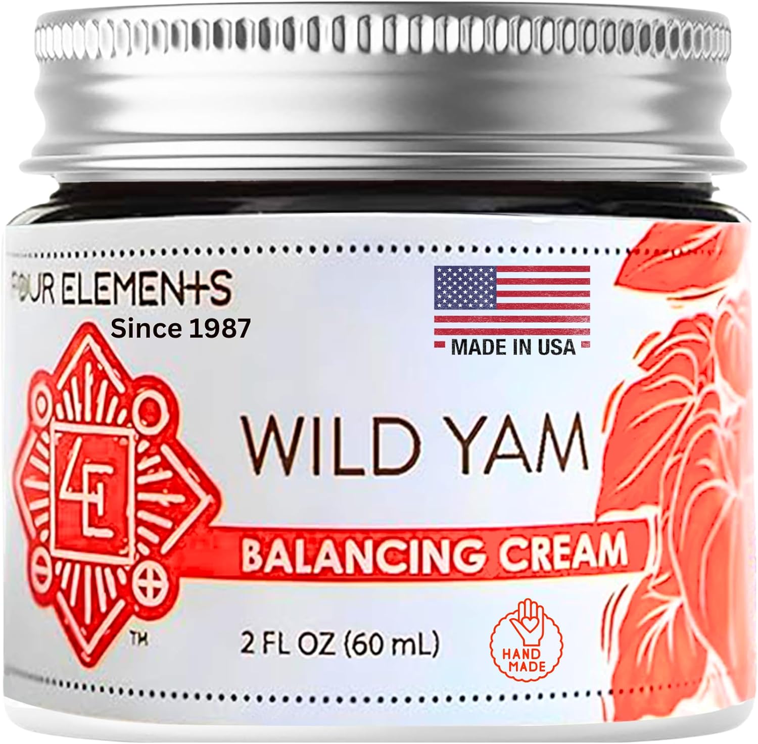 Four Elements 4E Wild Yam Balancing Cream, 2 OZ – 1st Place Winner at the 2023 International Herb Symposium for Creams and Salves! Proudly Farmed, Crafted and Packaged in WI, USA.
