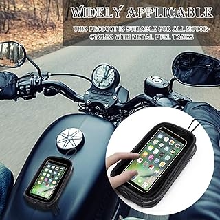 Handyhalterung Fahrrad Motorrad-Tankrucksack, Universal Motorrad Magnet Tank Handyhalter Tasche mit Transparent Fenster, W...