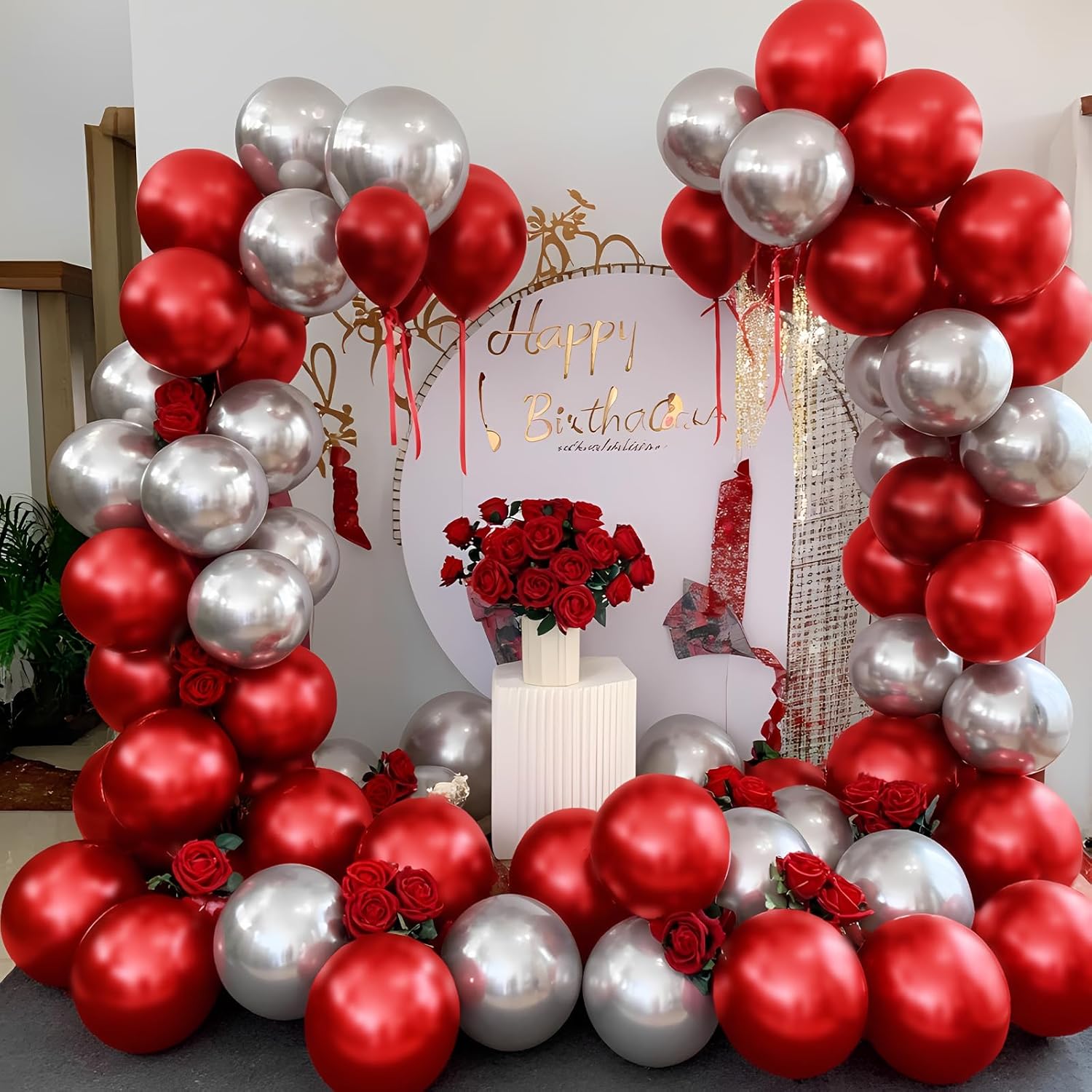 Red Balloons 100 Pack 12 Inch Mother's Day Balloons Red Extra Thick Latex Party Balloons for Graduation Wedding Valentine's Day Christmas Engagement Birthday Party Decorations