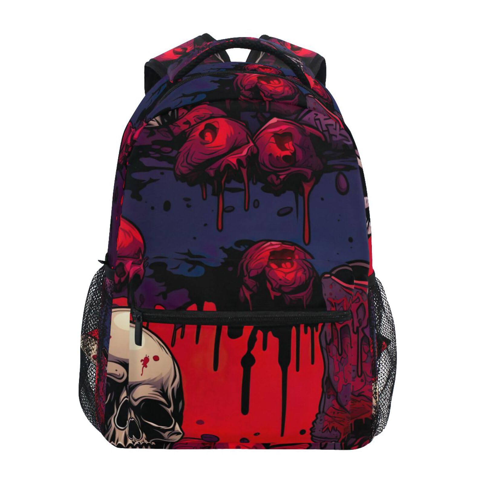 Sac à dos informatique crâne imperméable multipoche de 16 pouces - 8