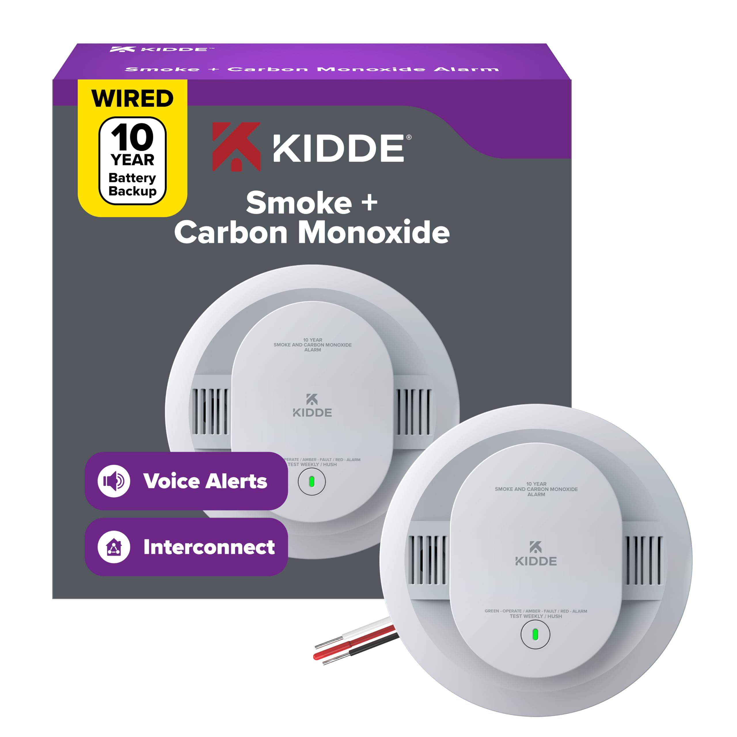Photo 1 of Kidde Hardwired Smoke & CO Detector, 10-Year Battery Backup