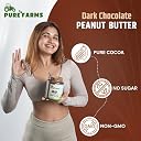 PURE FARMS Dark Chocolate Peanut Butter 925g | Crunchy Chocolate Peanut Butter Spread | 22g Protein, Pure Cocoa | 80% Roasted Peanuts, Family Pack gallery image