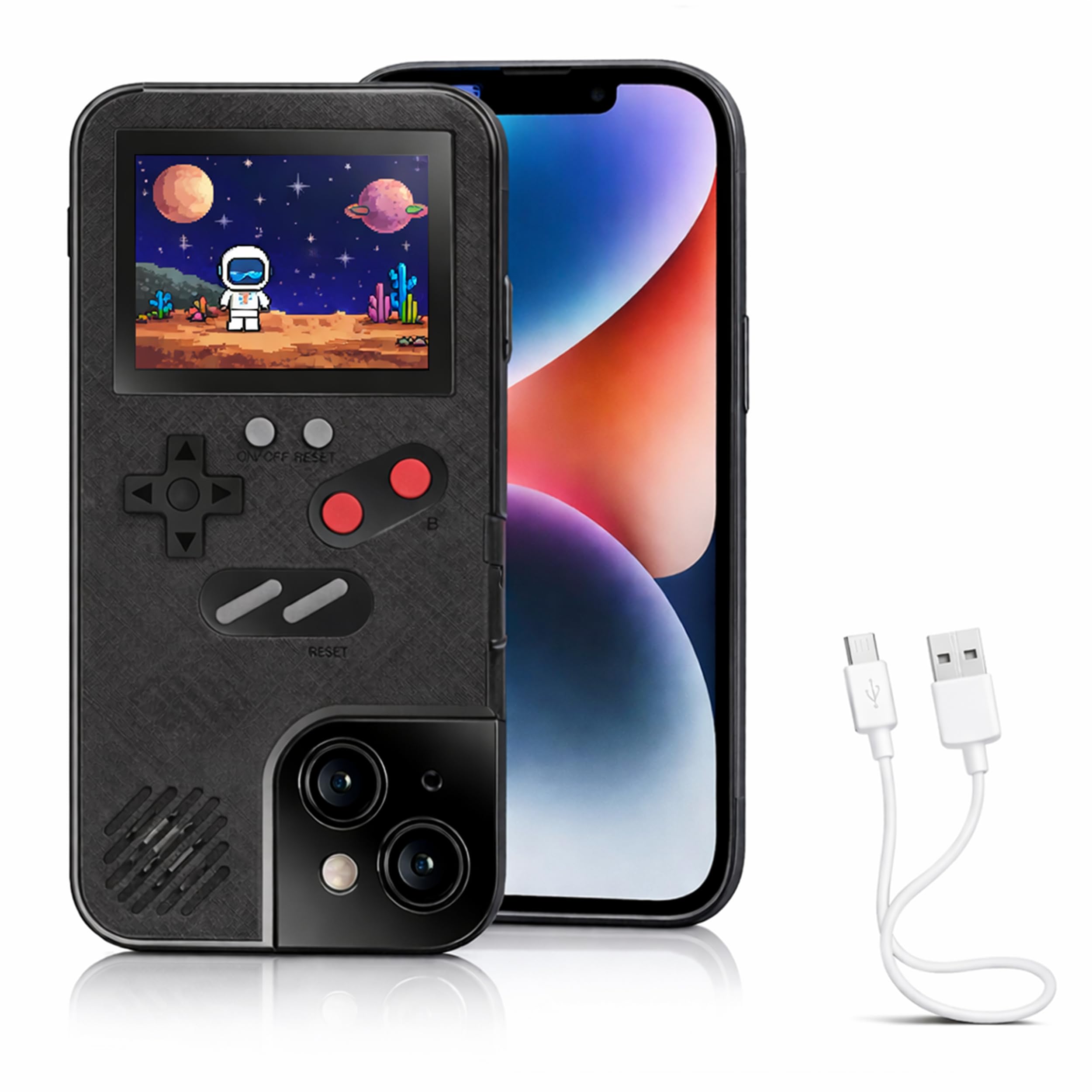 Game Phone Case, 168 Built-in Small Video Games, Black, Compatible with iPhone X, XS