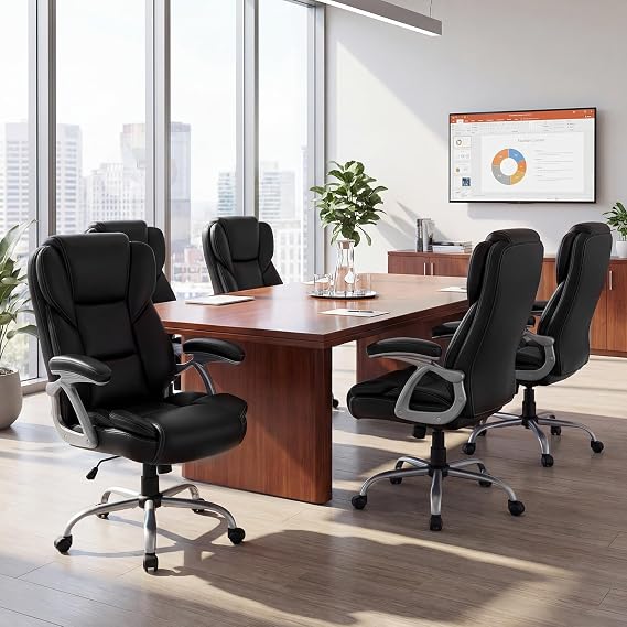 COSTWAY Executive Office Chair with High Back and Thickened Seat Cushion