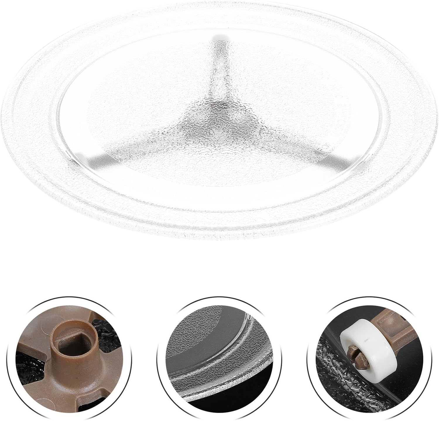 Microwave Glass Turntable Tray Replacement with Support Roller Ring