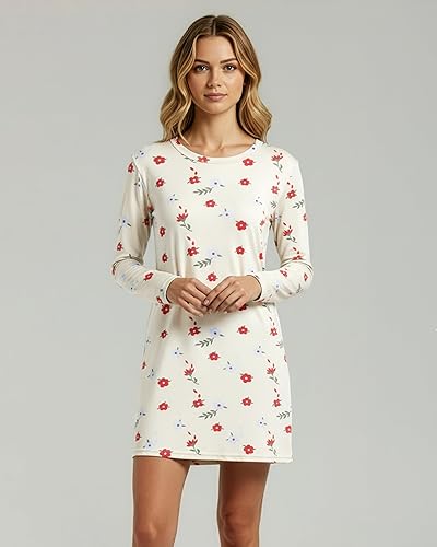 Miniatura 2 de Real Essentials 3 Pack Camisa de noche ultrasuave para mujer de manga larga, camisón para dormir (disponible en tallas grandes)