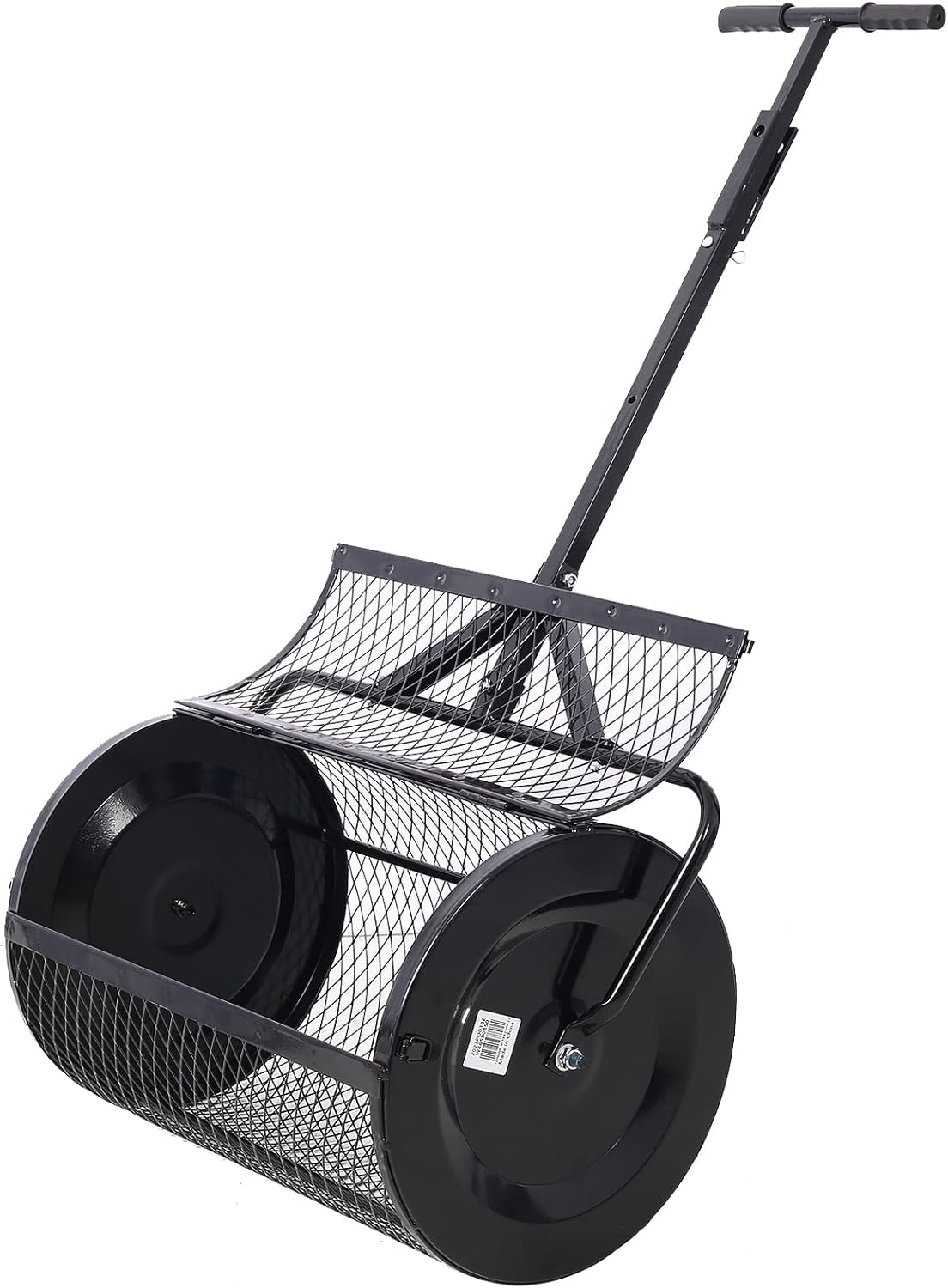 Esparcidor de abono 2 en 1 con mango ergonómico en T, esparcidor de musgo de césped de 36 pulgadas para fertilizante eficiente del césped y distribución de semillas, ideal para el mantenimiento del