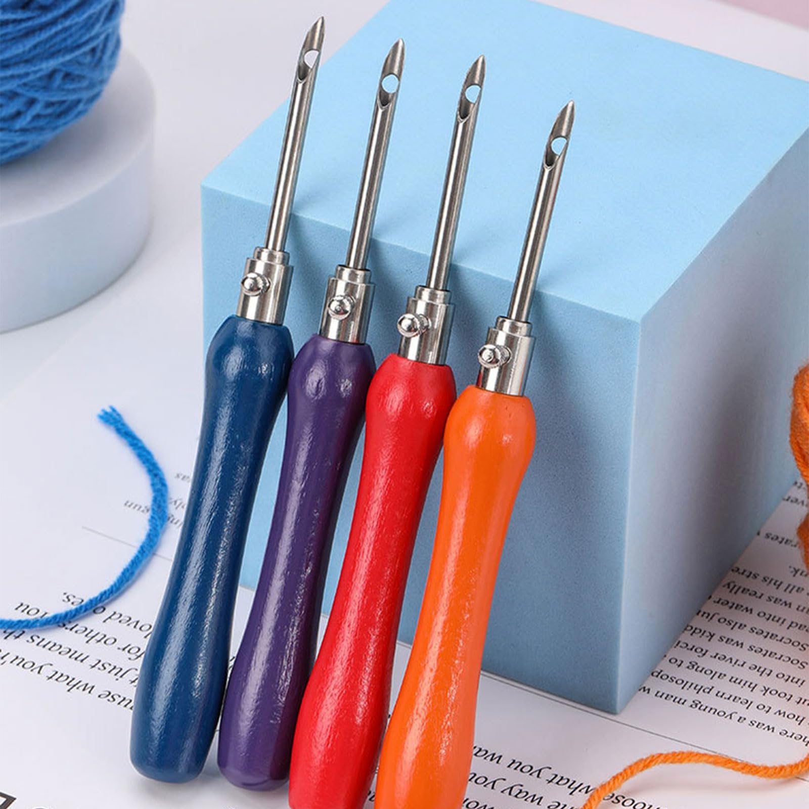 MRKU 5 Set Punched Needle Tool Set Stickerei Stift Einstellbare Punched Needle Pen Einfach zu bedienen