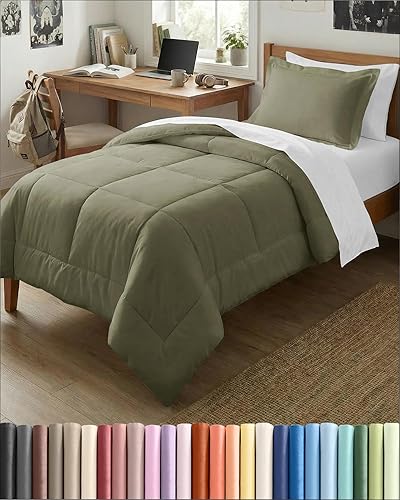 Miniatura 17 de Juego de edredón de tamaño Queen - Juego de cama de 3 piezas para todas las estaciones - 1 edredón suave acolchado con cintas en las esquinas y 2