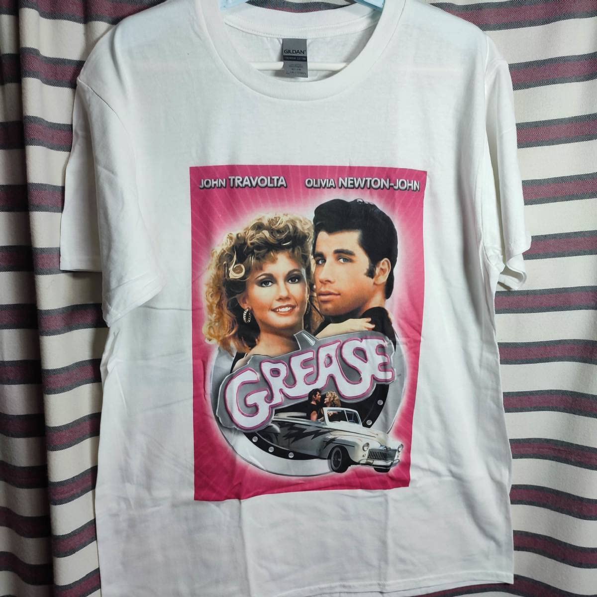 90s GREASE グリース　映画Tシャツ　ムービーT sizeL ビンテージ90's○GreaseムービーTシャツ黒○240606i4-m-tsh-ot