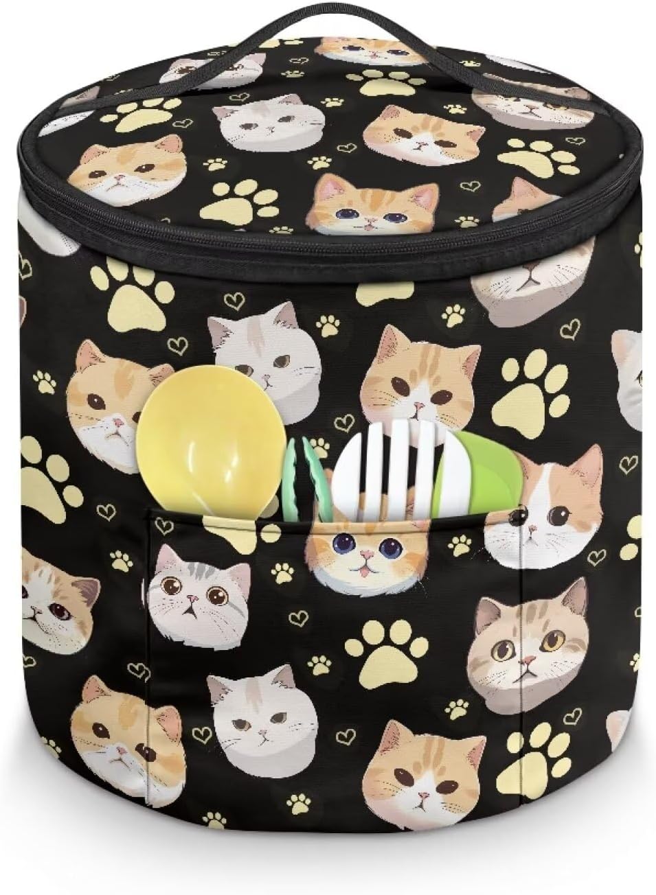 Kitchen Appliance Dust Cover for 6 Quart Pressure Cooker Cat Paw Print Electric Pressure Cooker Insulation Bag Tote Air Fryer Carry Bag Small Appliance Covers for Kitchen Accessories