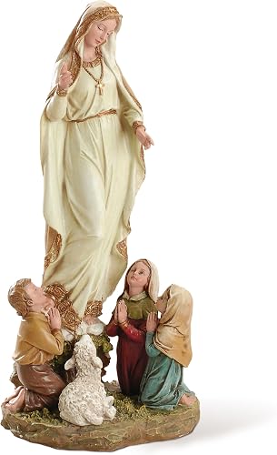 Our Lady of Fatima Children 12 Inch Resin Stone Indoor Outdoor Garden Statue