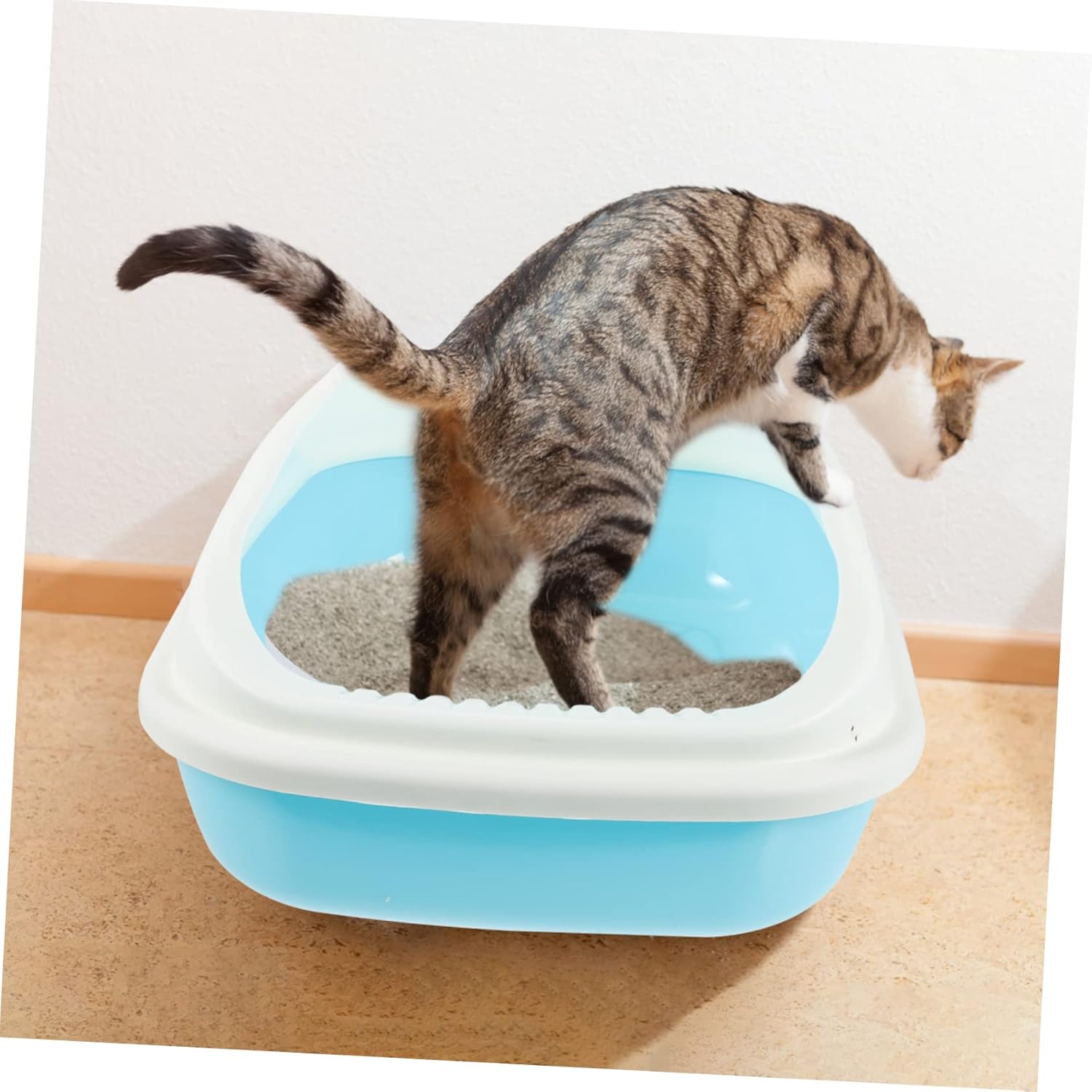 SUPVOX Semi-Enclosed Cat Litter Box for Kittens and Puppies Design with Style Cat Litter Scoop Waste Container for Home Use