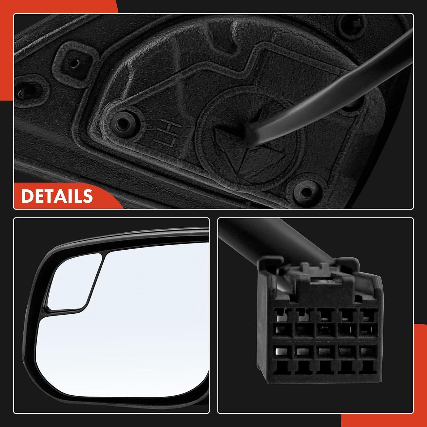 A-Premium Pair (2) Driver and Passenger Side Power Door Mirror - Compatible with Chevrolet Colorado 2017-2022 & GMC Canyon 2017-2019 - Non-Heated Manual Folding Black Outside Rear View Mirror