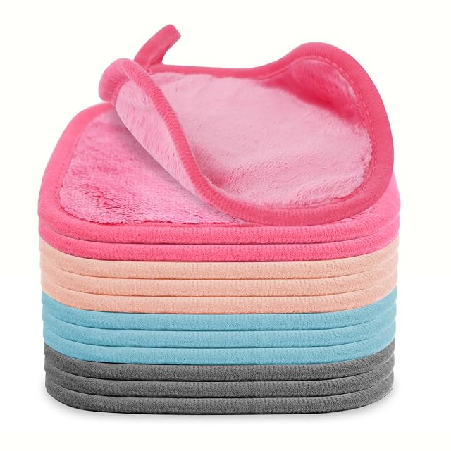 Makeup Remover Cloth 12 Pack Ultra Soft and Reusable Microfiber Makeup Remover Towels for All Skin Types Perfect