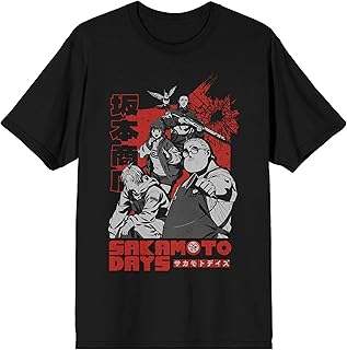 Bioworld Sakamoto Days Favorite Characters Men's Black Short Sleeve Tee