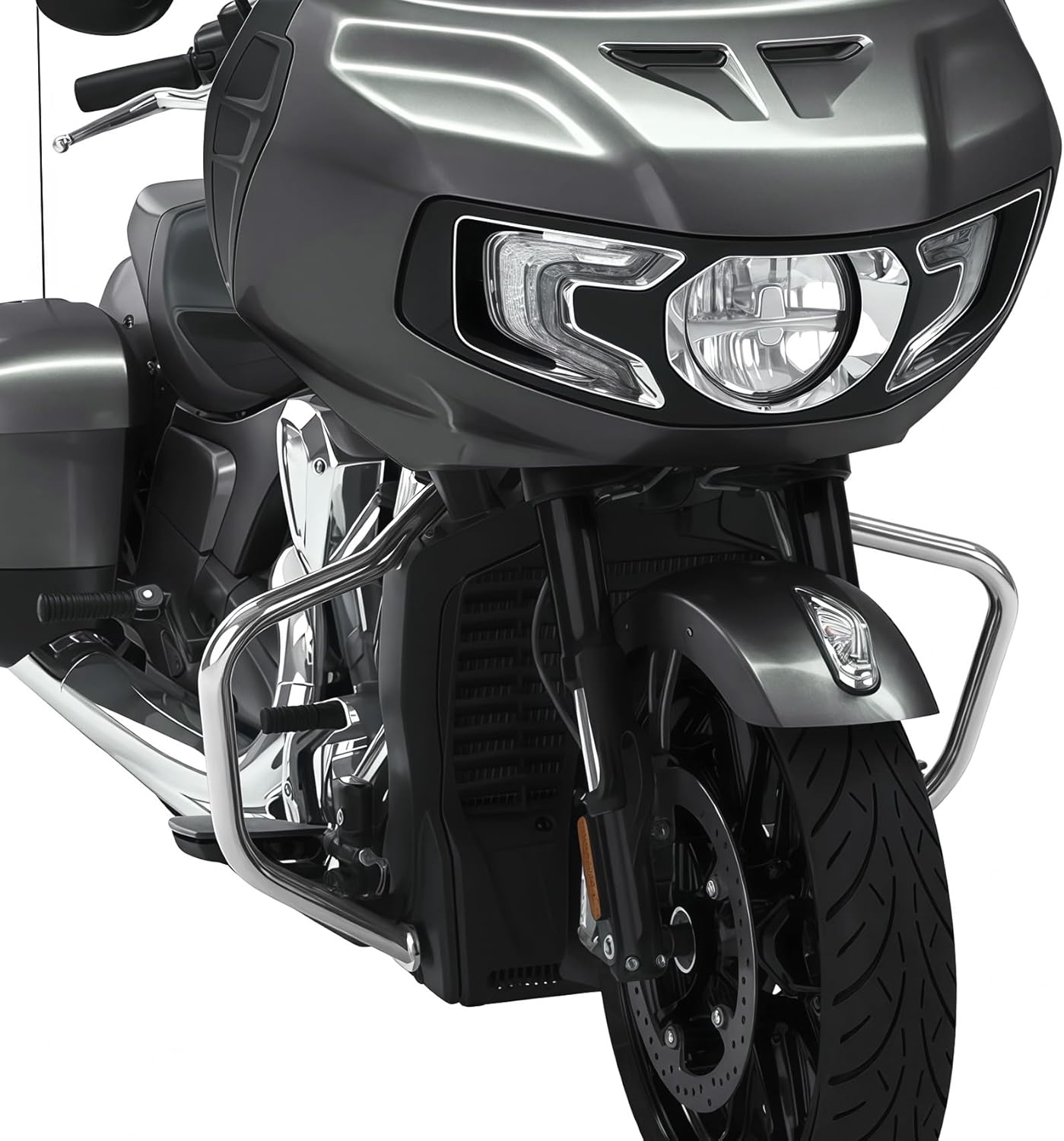 TCT-MOTORPARTS Chrome Front Protect Engine Guard Highway Crash Bar Fit For Indian Challenger 2020-2025 Roadmaster PowerPlus Dark Horse 2025-2026 Replace for OEM: 2884177-156
