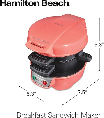 Vista 29 de Hamilton Beach 25475 Máquina de sándwiches de desayuno, color gris, individual, Negro