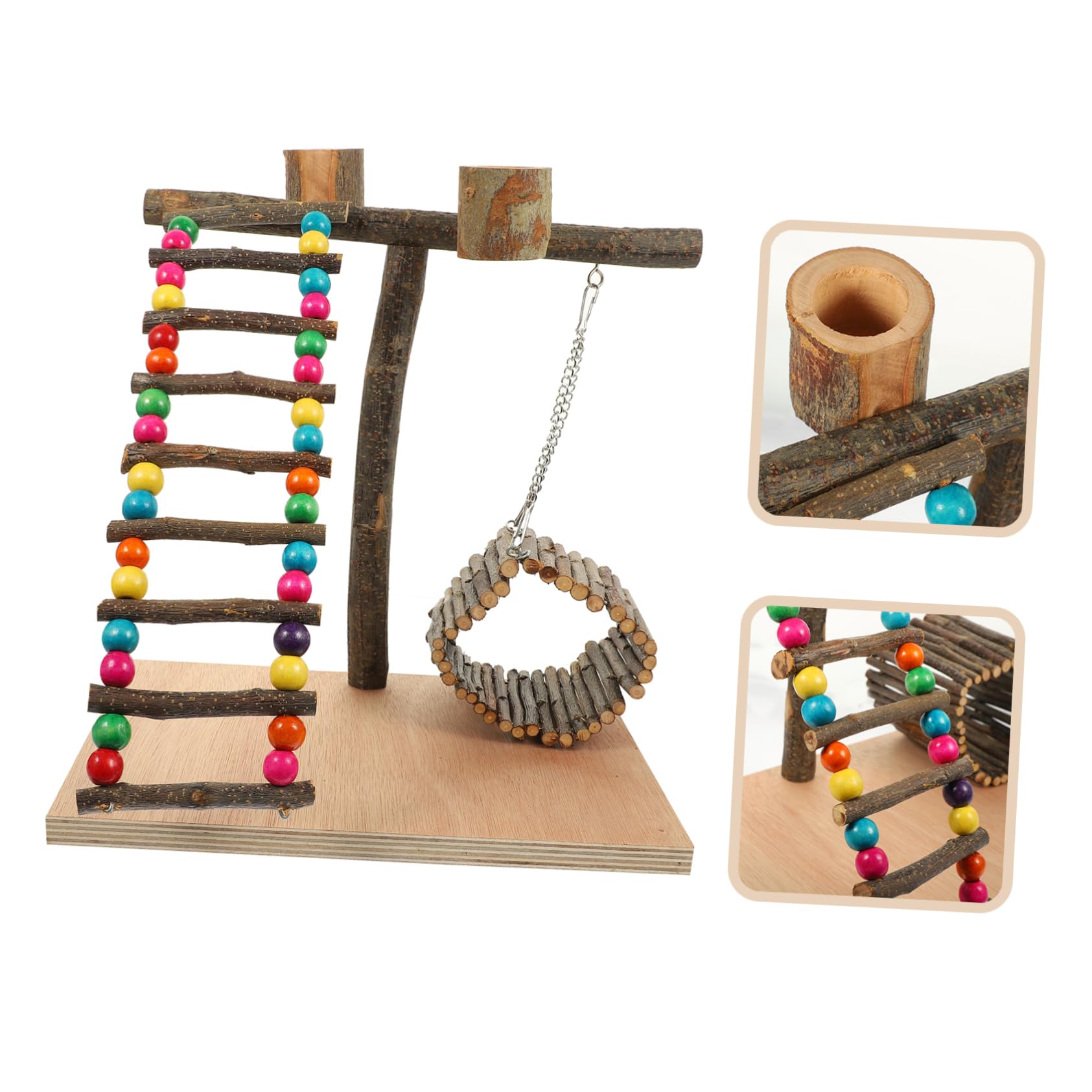 Beavorty Puesto de Loros Percha para Loros Juguete para Soporte de Entrenamiento para Pájaros Zona para Percha para Entrenamiento de Aves