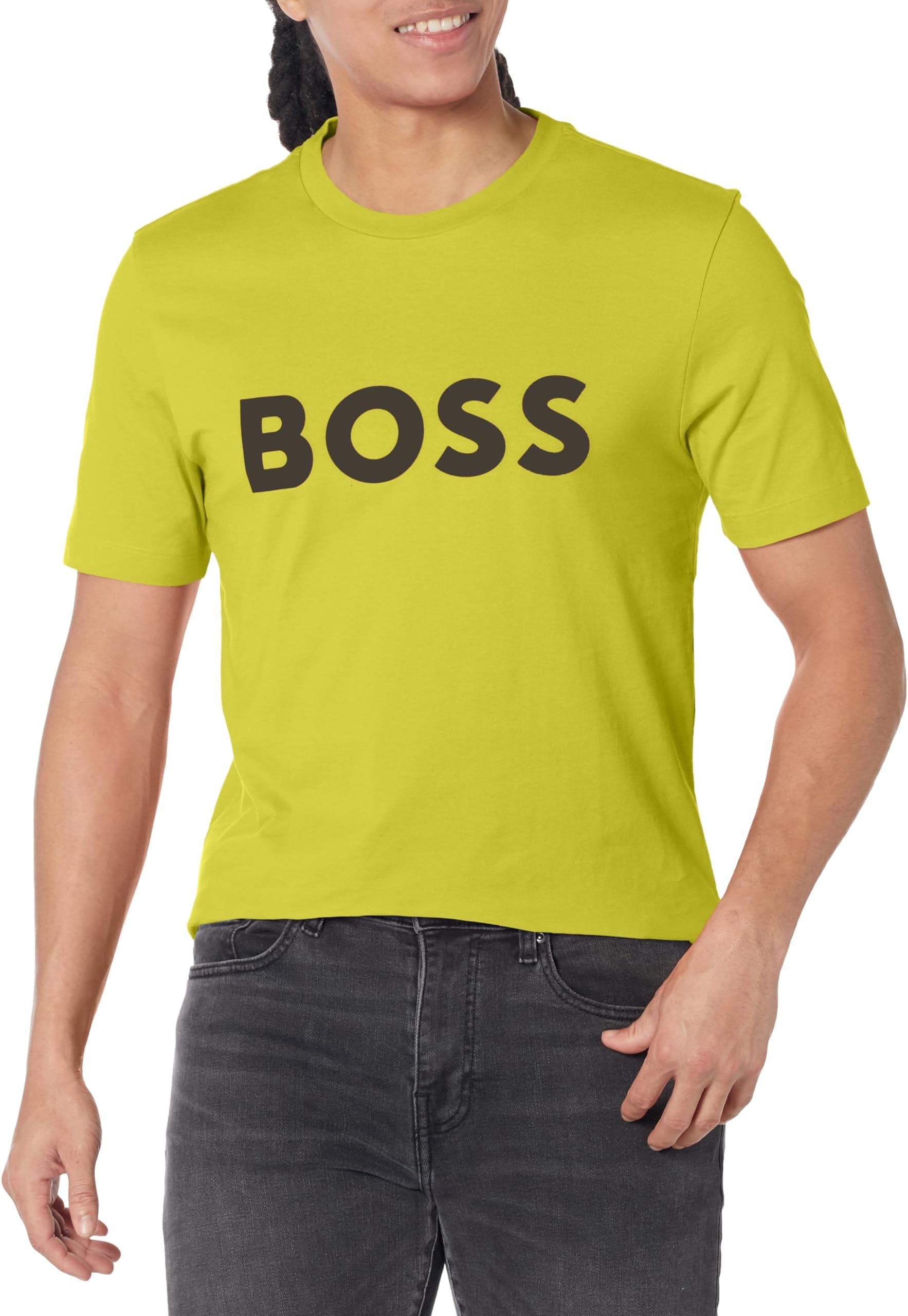 Mens Patch Logo Jersey Crew Neck T-Shirt