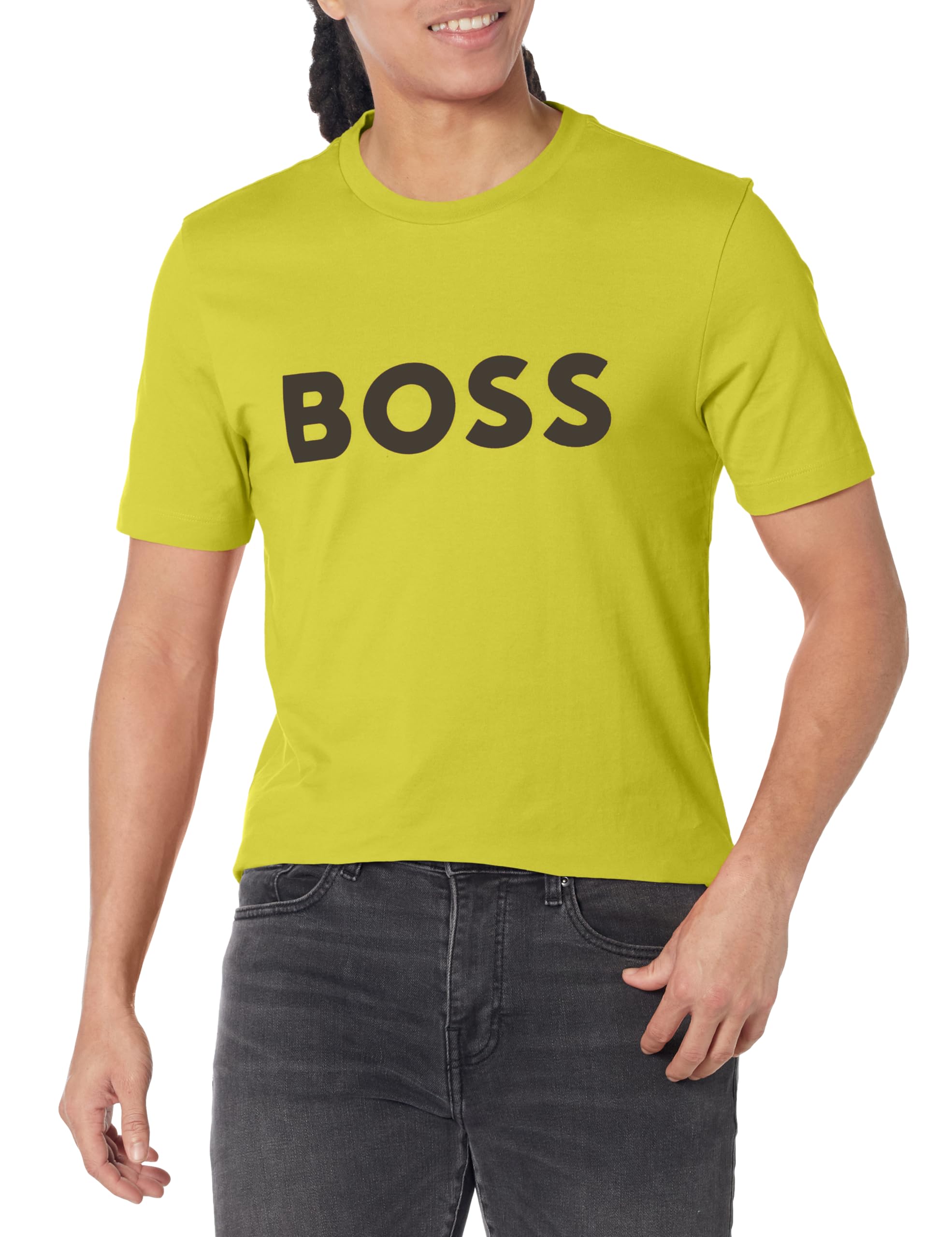 Mens Patch Logo Jersey Crew Neck T-Shirt