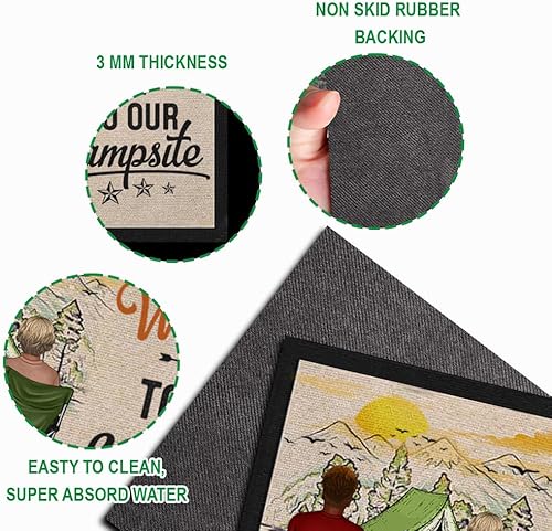 Miniatura 4 de Tapete personalizado para acampar con texto en inglés Making Memories One Campsite at A Time, tapete para puerta de entrada, tapete antideslizante