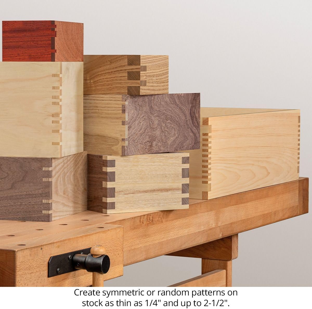 Woodpeckers Adjusta-Joint Box Joint Jig, Create Customizable Box Joints Using Unique Template System, Table Saw Sled, Woodworking Tools Made in USA - AJAJ