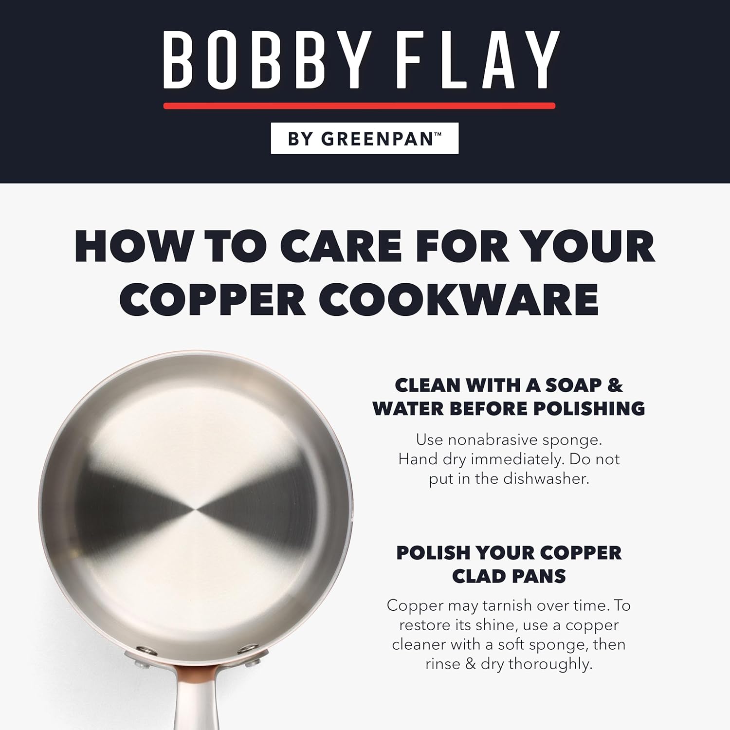 GreenPan x Bobby Flay 8 Piece Copper Clad Pots & Pans, Induction Ready Cookware, Measurement Markings, Stainless Steel Base & Interior, Oven Safe to 500˚F - Image 11