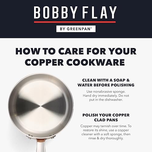 Miniatura 11 de GreenPan x Bobby Flay 8 piezas de ollas y sartenes recubiertas de cobre, juego de ollas de inducción, marcas de medición, base y interior de acero