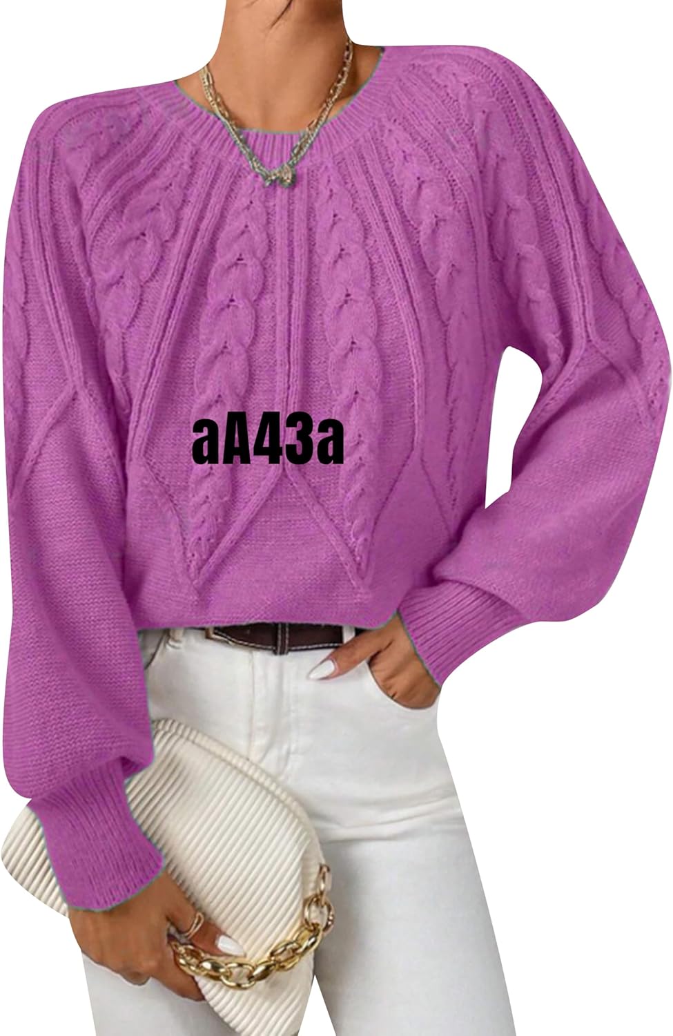 OMZIN Womens Fall Lounge Loose Sweater Ribbed Knit Classy Tops Work Office Sweater