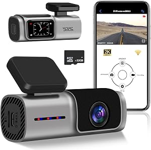 Dash Cam Front 2K WiFi Dashcam with Free 32G SD Card, Dash Camera for Cars Mini Dashcam with App Control, G-Sensor, Super Night Vision, WDR, Loop Recording, Parking Monitor
