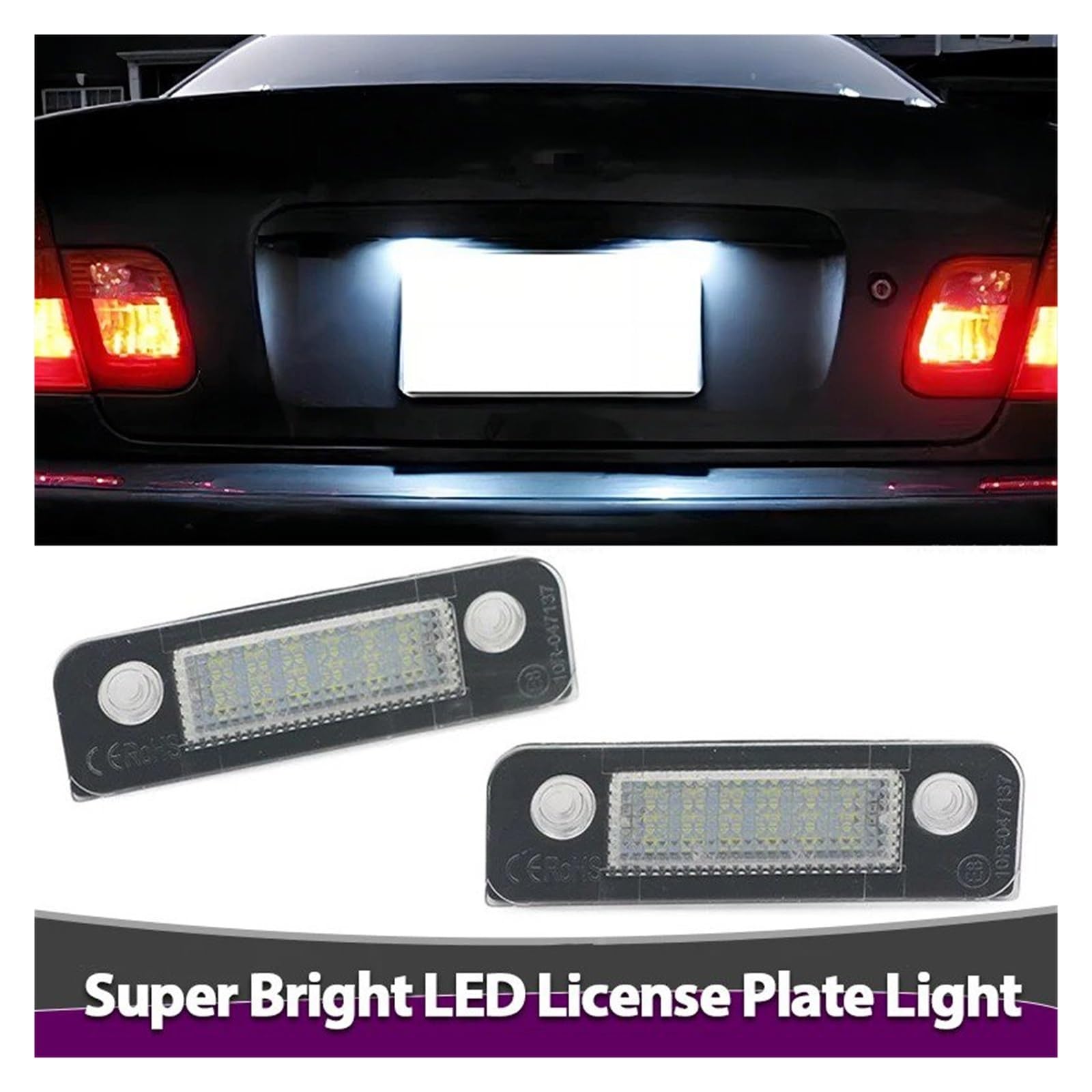 Luci Targa Per Ford Per Mondeo MK2 1996-2000 Per Fiesta 2001-2008 Fusion 2001-11 Numero Errore Bianco Gratuito Lampada Targa LED Luce Licenza