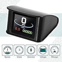 Vista 8 de X AUTOHAUX 2.2 Pulgadas Mini HUD Head Up Display para Coche Tablero Velocímetro Digital Multifunción Pantalla de Datos Alarma de Error TFT LCD