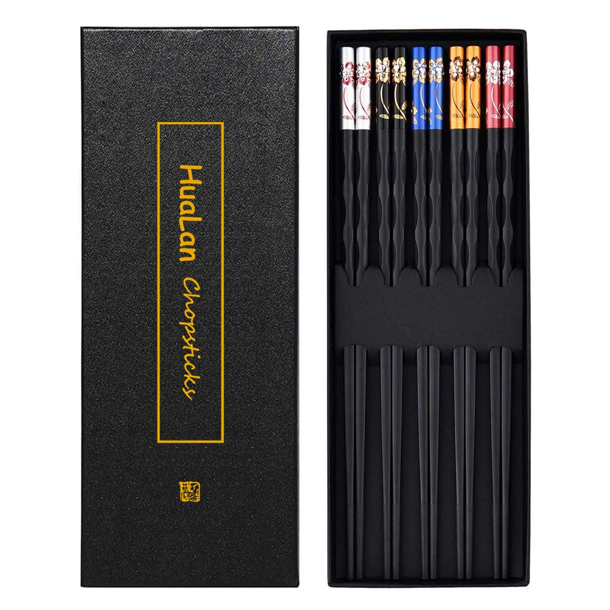 Fiberglass Chopsticks Series - Japanese Non-Slip Luxury Reusable Chopsticks 5 Pairs Gift Set