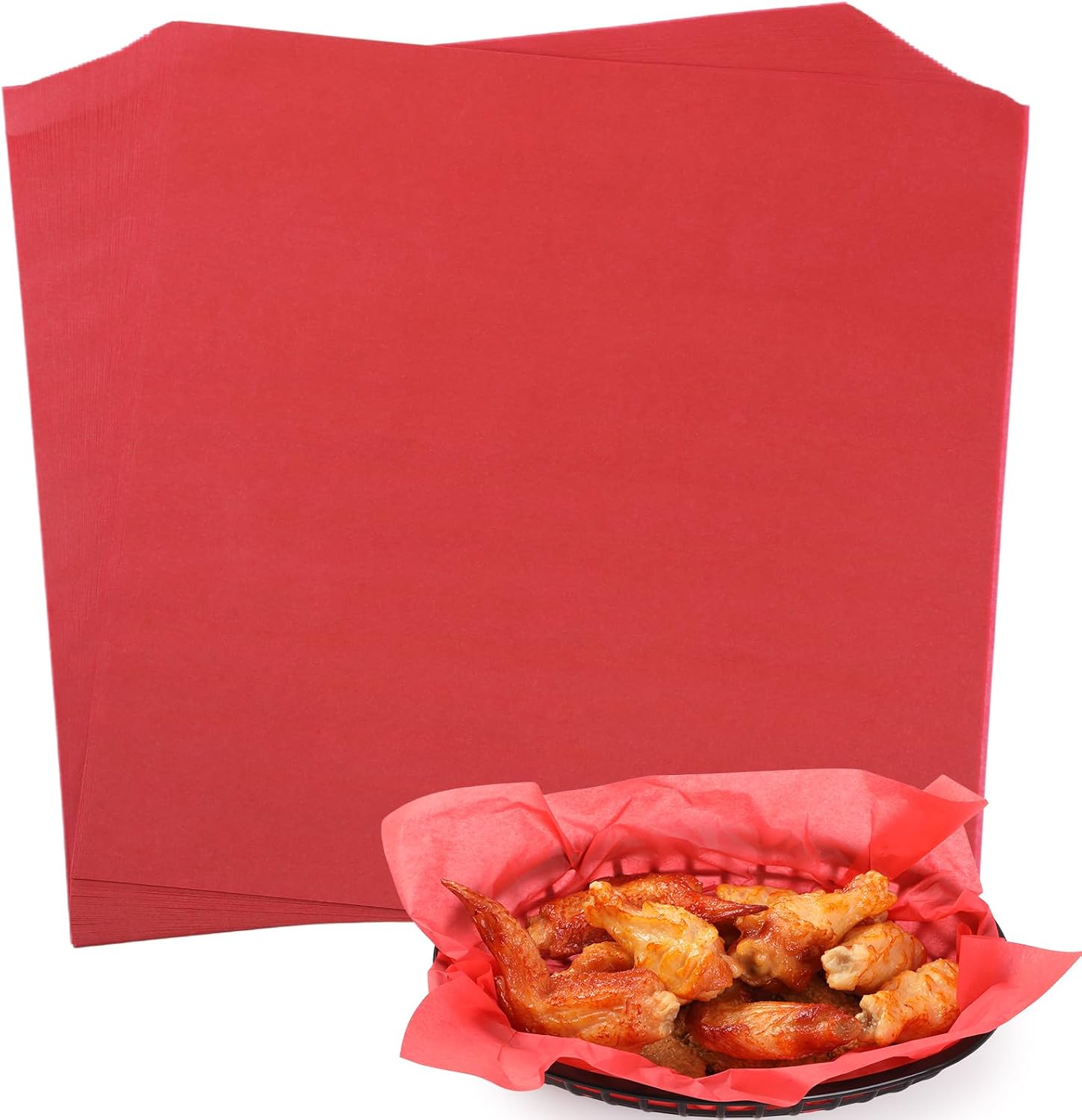 GeeRic Day Parchment Paper for Food Wrapping, 100 Sheets 12 * 12 Inch Food Basket Liners for French Fries, Sandwiches, Burgers, 2026 Deli Wrap Baking Parchment Sheet Black