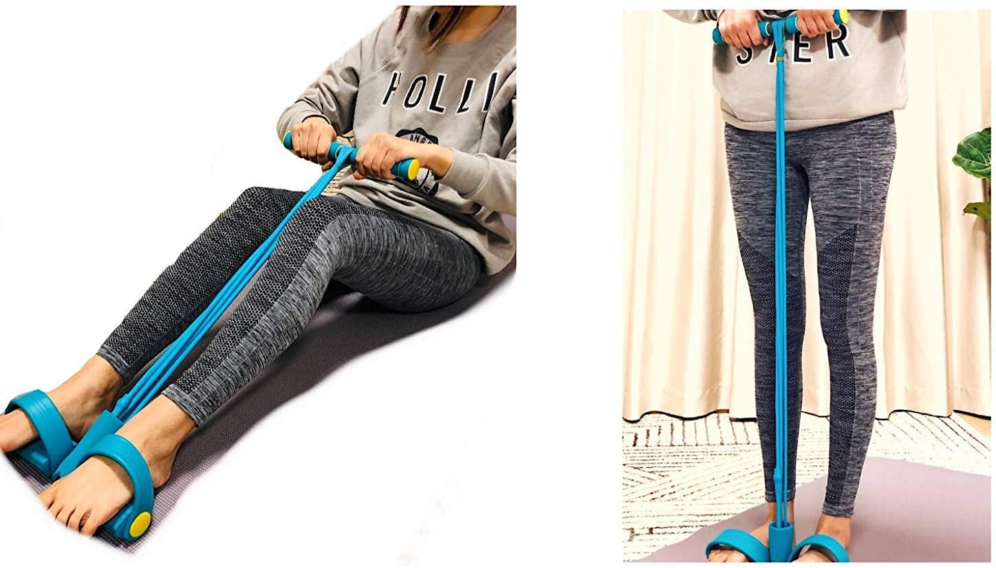 SOTASTIC 2 in 1 Arm/Leg Pulling Trimmer and Thigh Master Exerciser,Resistant Bands/Tubes, Bodybuilding Muscle Fitness Leg Toning Yoga Sport Slimming Training Equipment