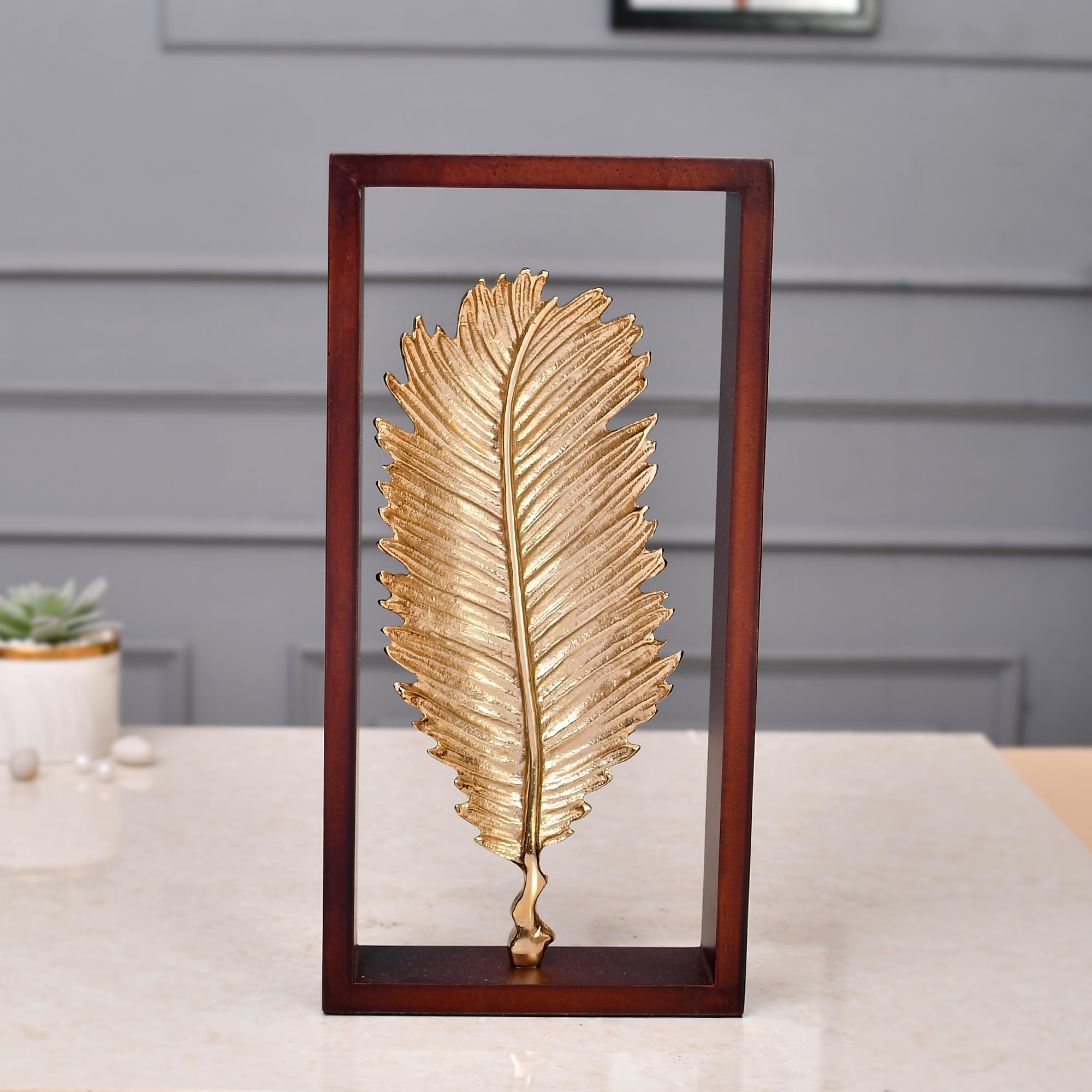パームリーフオブジェ　PALM LEAF OBJET L wtw Amazon Brand - Umi Metal Palm Leaf Artifacts Showpiece for Home