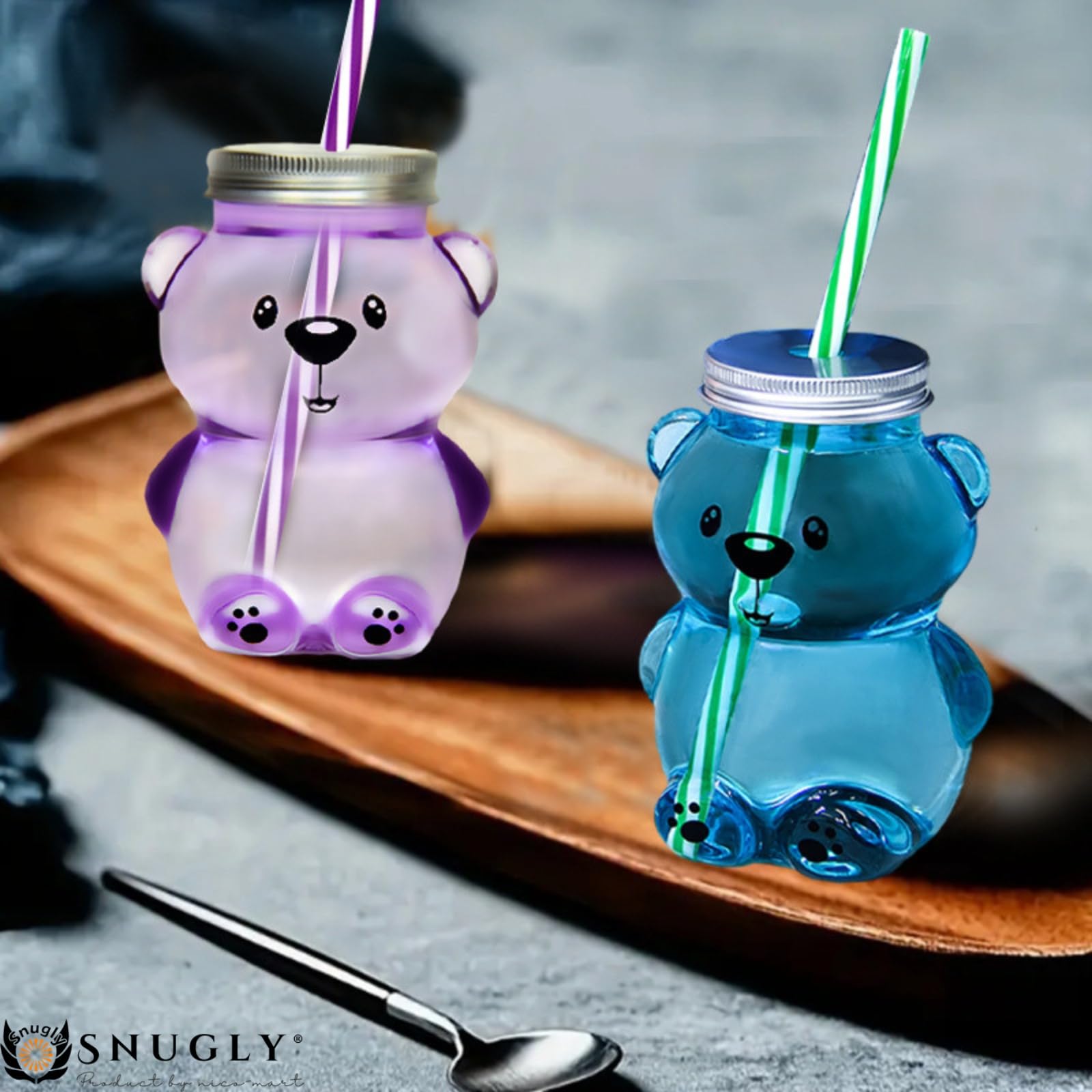 可愛い熊キラキラ保冷保温 ストロー ス ショルダー　lーlギフト　紫色水筒 可愛い熊キラキラ保冷保温 ストロー ス ショルダー lーlギフト