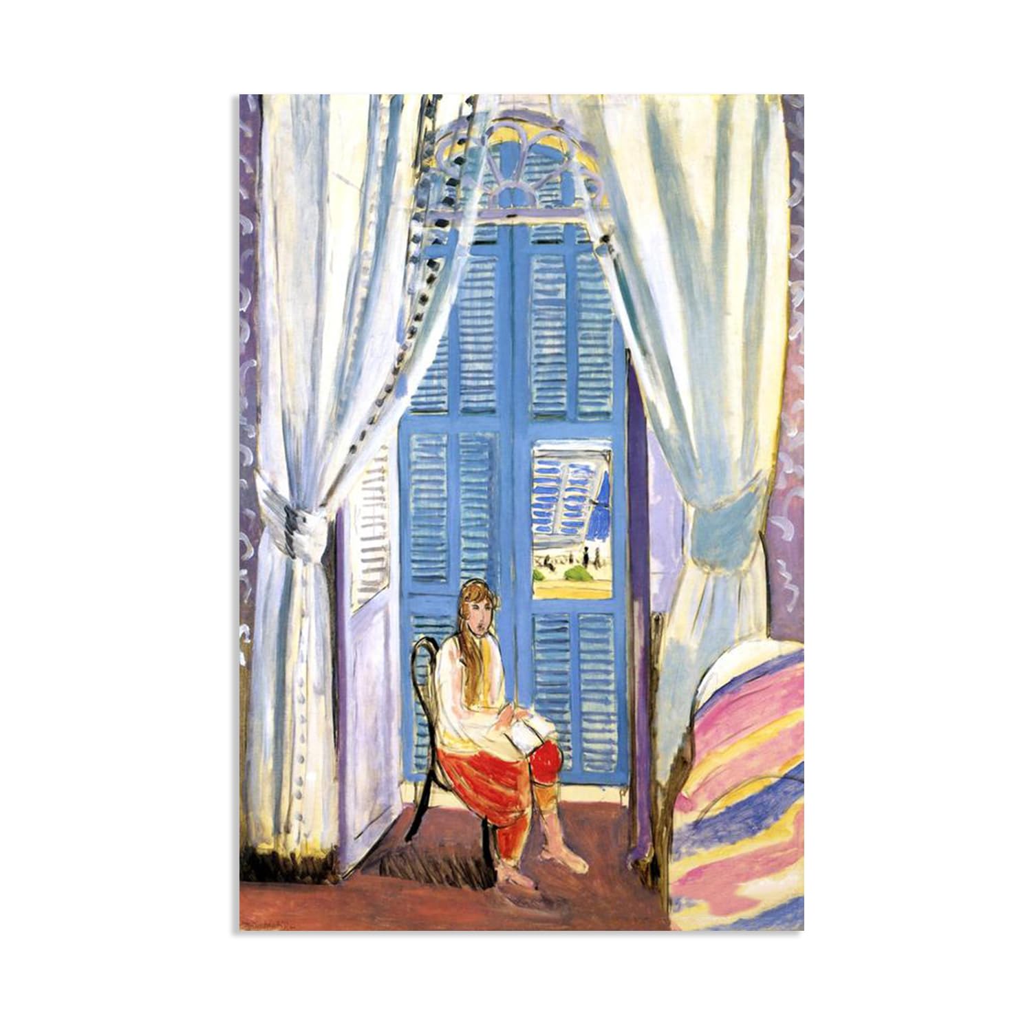 MYCGGDGH Henri Matisse Painting Reproduction The French Window at Nice Wall art Henri Matisse artistic wall print canvas home decor for living room Bathroom Office 45x30cm(18x12in) poster